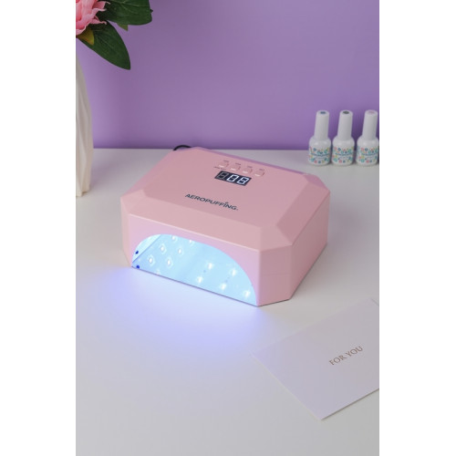 Aeropuffing, гибридный UV/LED аппарат для сушки ногтей "V5 Salon Nail Lamp", 54Вт (Розовая)