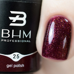 BHM Professional, гель-лак №025, Vintage Bordeaux, 7 мл